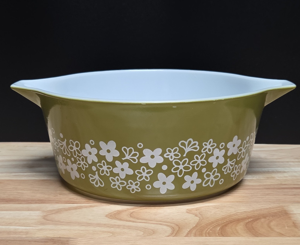 Pyrex Spring Blossom 2.5qt Casserole Dish Crazy Daisy 475 No Lid Vintage USA